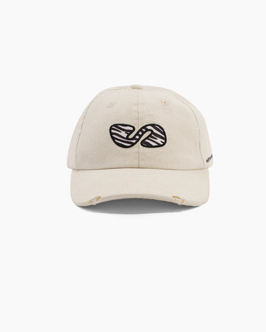 remix cap ; ivory denim / zebra